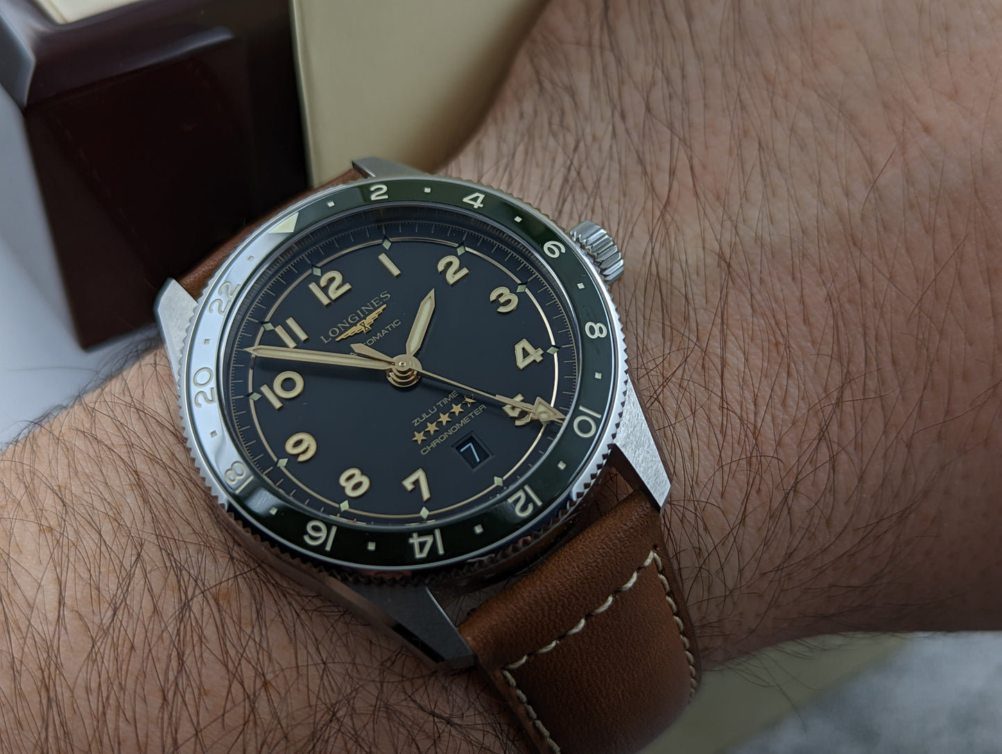 Longines Spirit Zulu GMT Green