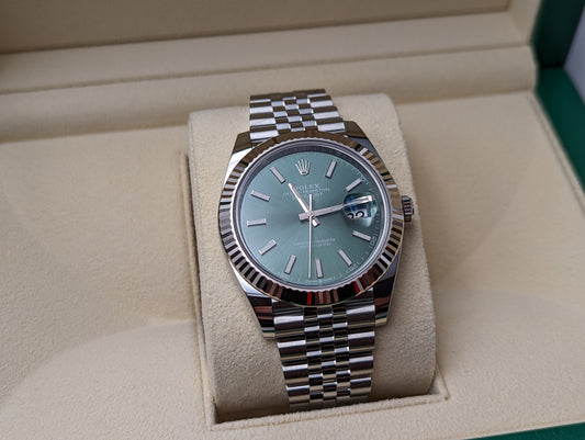 Rolex Datejust 41 Stainless Steel and White Gold Mint Green Dial